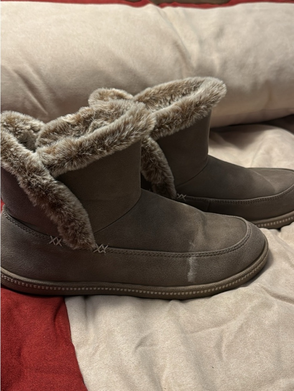 Skechers Women's Faux-Fur Cuff Ankle Winter Boots - Brown